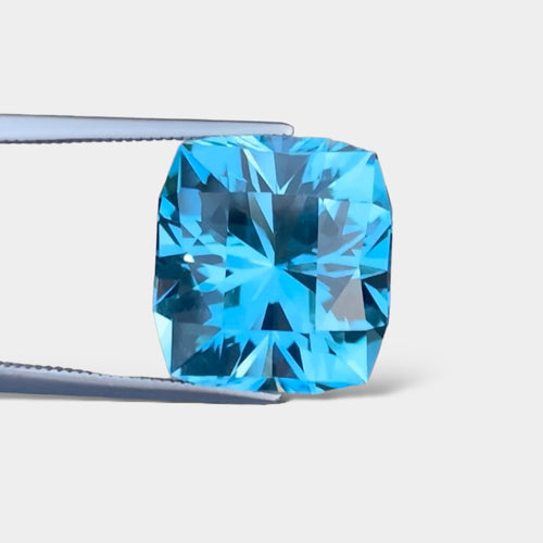 Flawless 19.20 CT Excellent Precision Cut Swiss Blue Topaz.