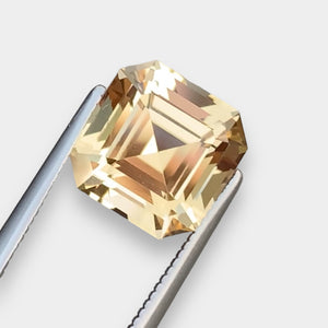 Flawless 5.25 CT Excellent Asscher Cut Natural Golden Imperial Topaz Gemstone from Katlang Mine Pakistan.