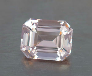 Flawless 21.30 CT Excellent Emerald Cut Natural Peach Pink Morganite.