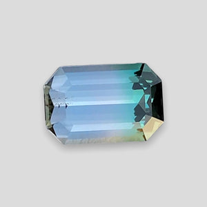 3.60 CT Excellent Emerald Cut Natural Bi Color Tourmaline Gemstone from Afghanistan.
