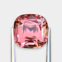 Load image into Gallery viewer, Flawless 10.25 CT Excellent Step Cushion Natural Peach 🍑 Color Tourmaline Gemstone from Afghanistan.