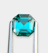 Load image into Gallery viewer, Flawless 1.50 CT Excellent Asscher Cut Natural Teal Blue Tourmaline Gemstone from Afghanistan.