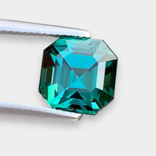 Load image into Gallery viewer, Flawless 2.18 CT Excellent Asscher Cut Natural Teal Blue Tourmaline Gemstone from Afghanistan.
