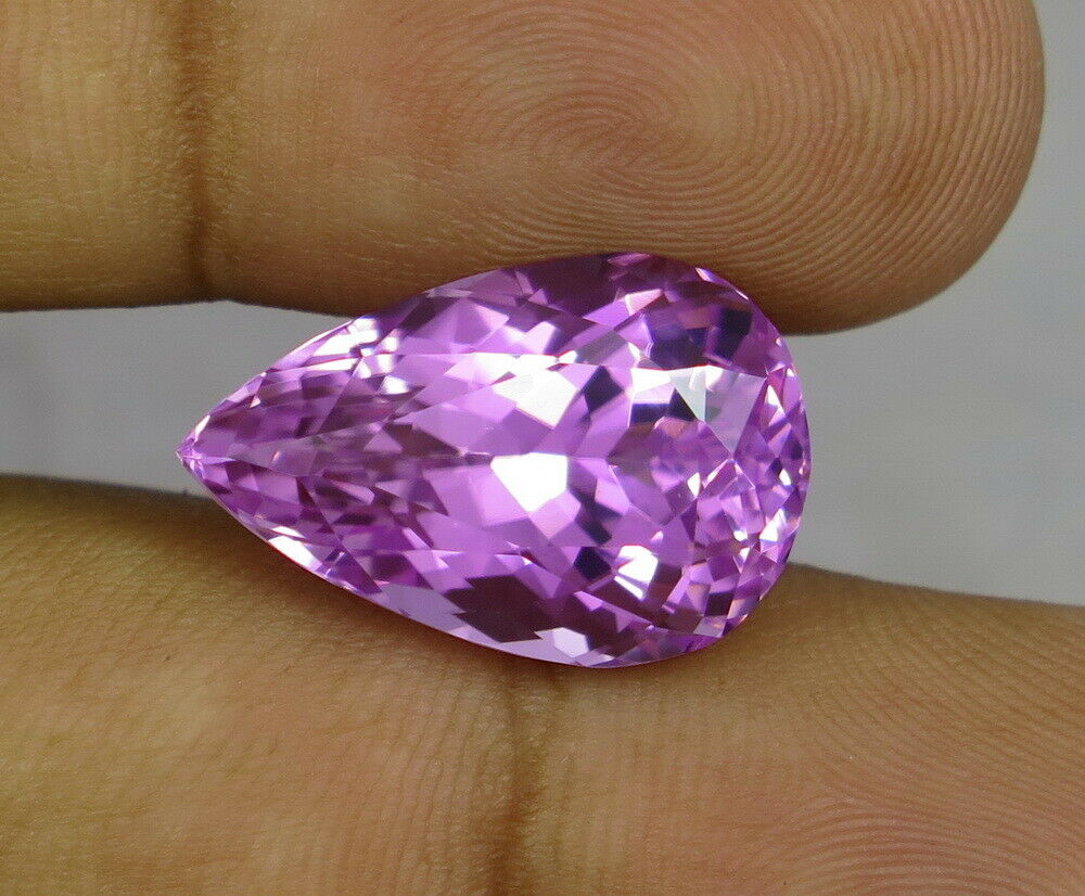 Flawless 19.16 CT Pear Shape Natural Pink Kunzite from Afghanistan.