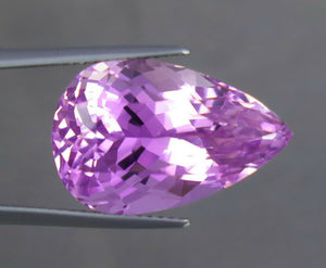 Flawless 19.16 CT Pear Shape Natural Pink Kunzite from Afghanistan.