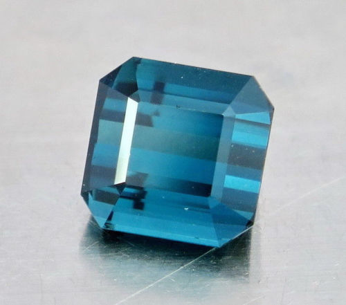 FL 6.30 Carats Top Quality Perfect Square Emerald Cut Blue Natural Tourmaline.
