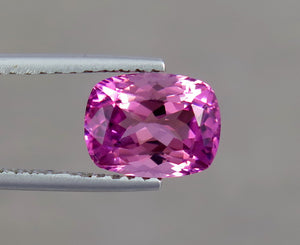 Flawless 2.26 Carats Natural Pink Cushion Shape Tourmaline Gemstone from Afghanistan.