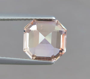 Flawless 3.55 CT Excellent Asscher Cut Natural Peachy Pink Natural Imperial Topaz from Katlang Mine Pakistan.