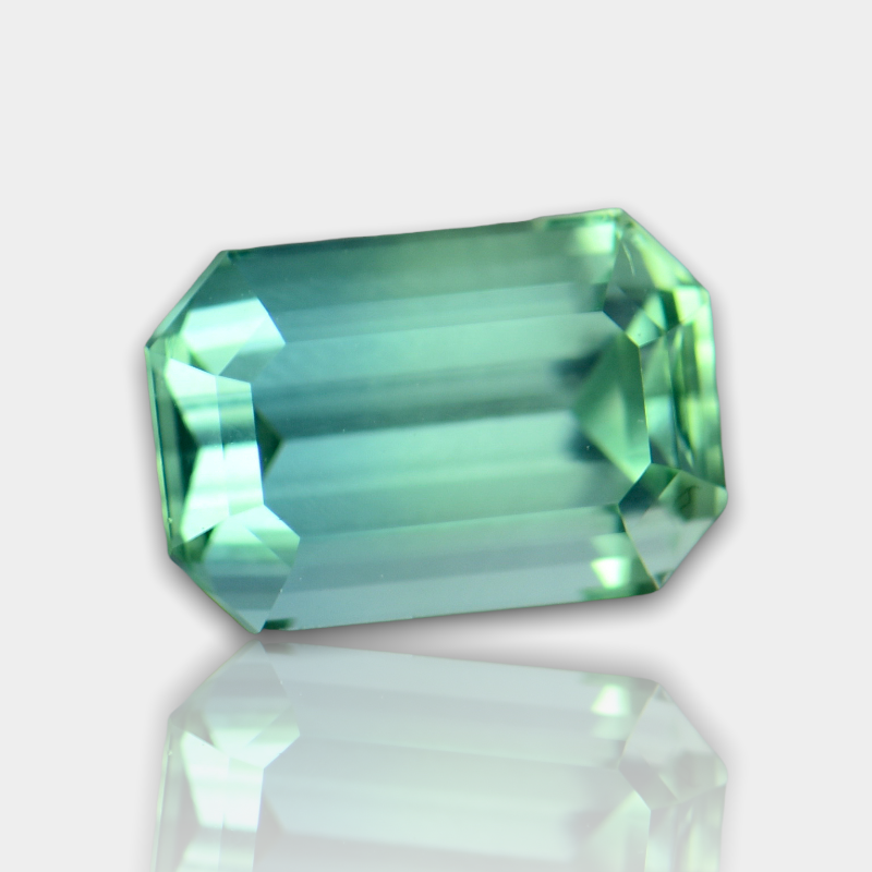 Flawless 3.35 CT Excellent Emerald Cut Natural Green Color Tourmaline Gemstone from Afghanistan.
