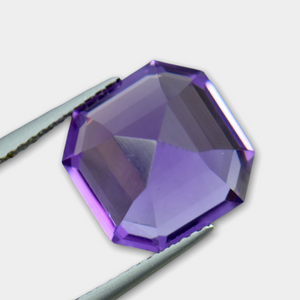 Flawless 6.36 Carats Excellent Asscher Cut Natural Purple Amethyst Gemstone.