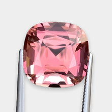 Load image into Gallery viewer, Flawless 10.25 CT Excellent Step Cushion Natural Peach 🍑 Color Tourmaline Gemstone from Afghanistan.