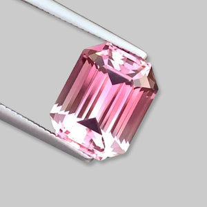 Flawless 4.15 CT Excellent Emerald Cut Natural Baby Pink Tourmaline Gemstone.