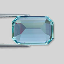 Load image into Gallery viewer, Flawless 14.26 CT Excellent Emerald Cut Natural Blue Aquamarine Gemstone.