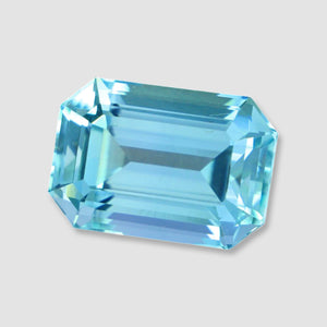 Flawless 14.26 CT Excellent Emerald Cut Natural Blue Aquamarine Gemstone.
